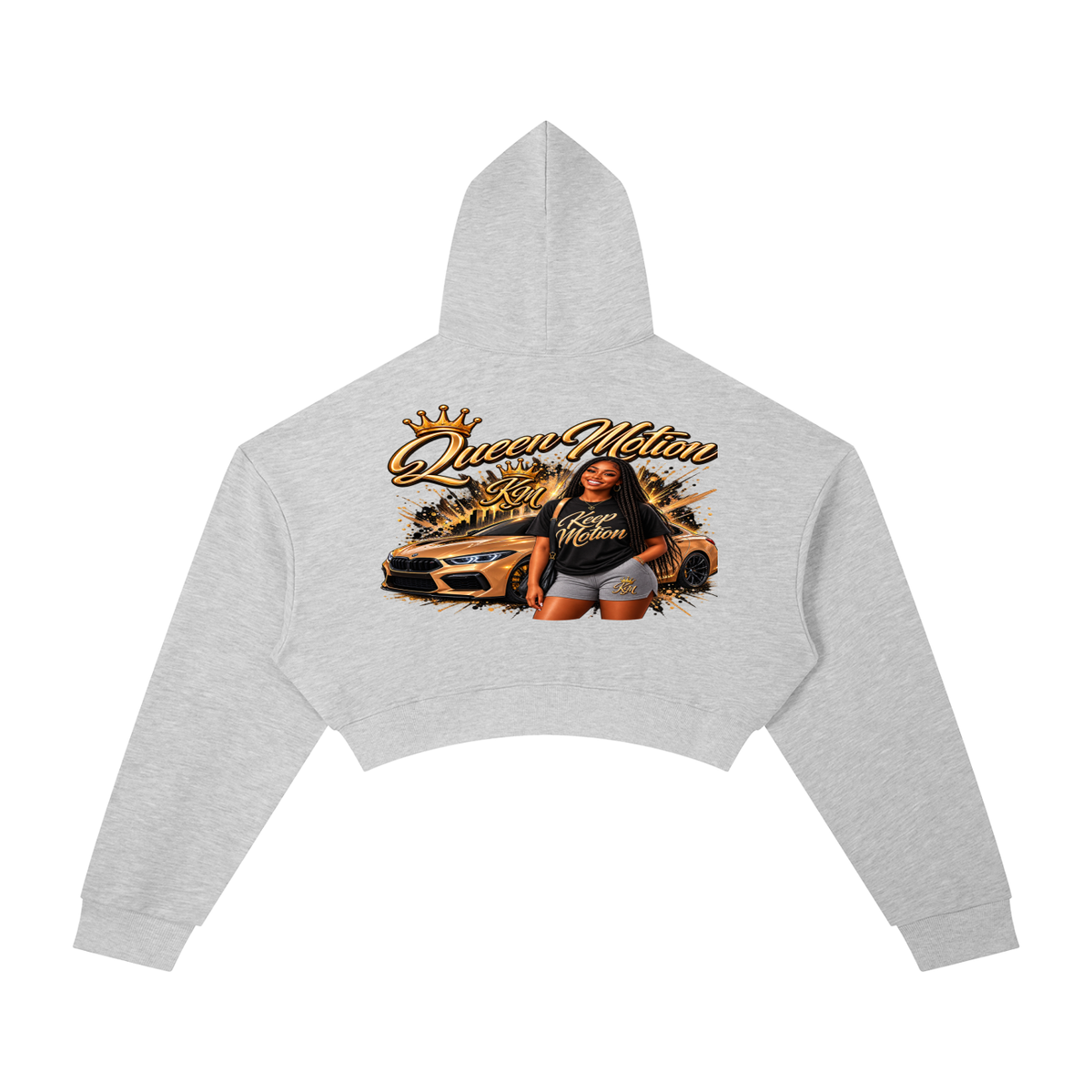 QUEEN MOTION CROPPED HOODIE