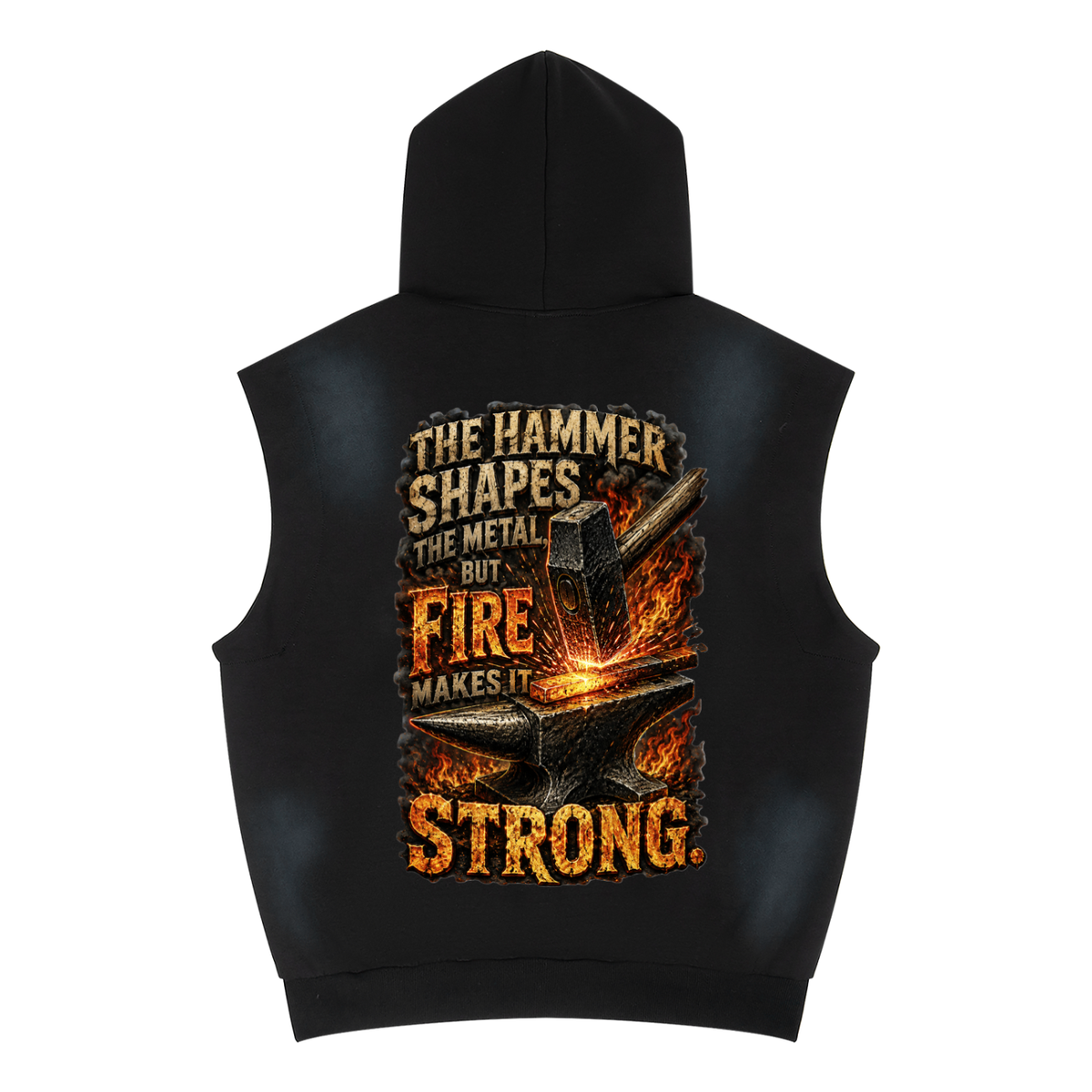 KEEP MOTION Unisex Vintage Wash Sun Fade Sleeveless Hoodie