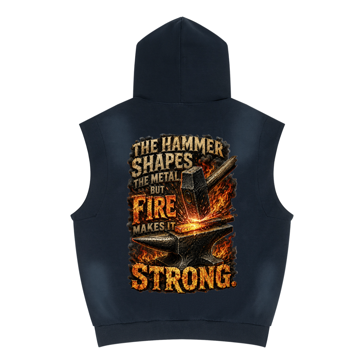KEEP MOTION Unisex Vintage Wash Sun Fade Sleeveless Hoodie