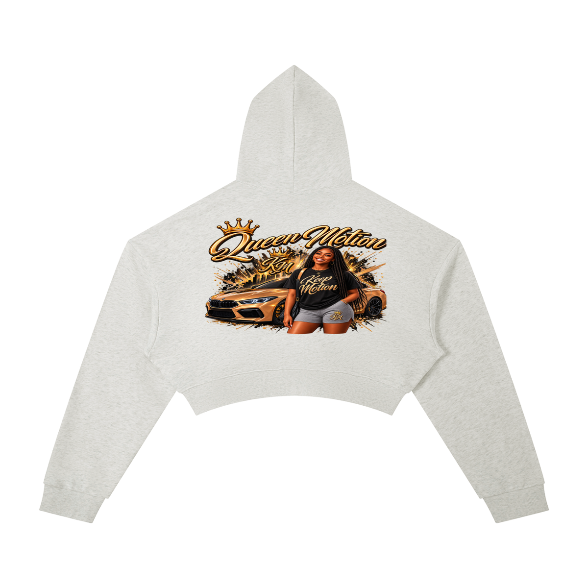 QUEEN MOTION CROPPED HOODIE