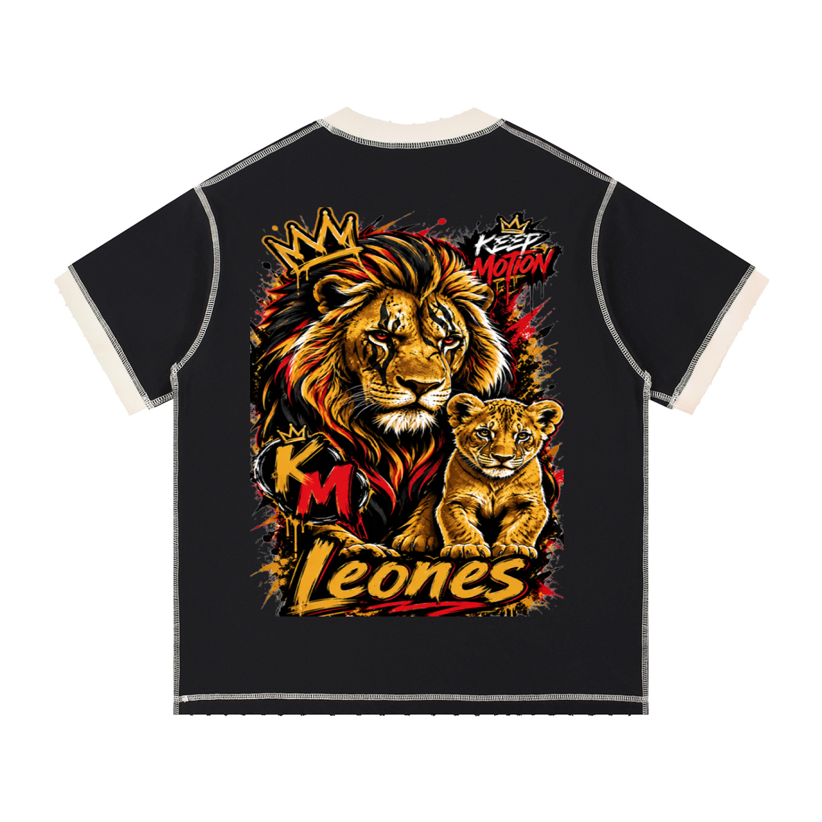 KEEP MOTION CONTRAST-STITCHED COTTON T-SHIRT