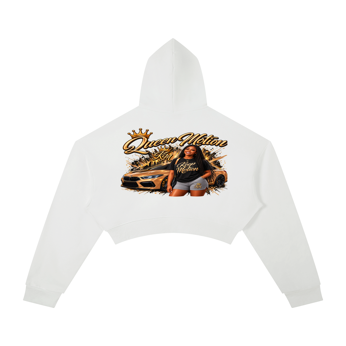 QUEEN MOTION CROPPED HOODIE